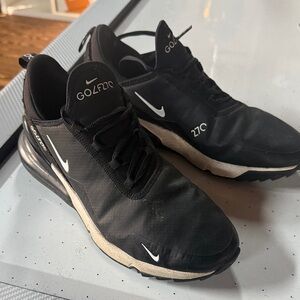 Nike Men's Black and White Air Max Golf Shoes